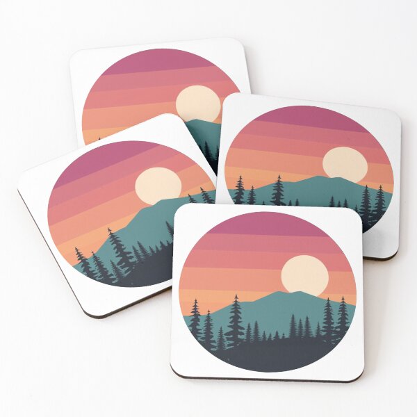 Item preview, Beautiful forest and mountains with sunset designed and sold by PawelNature.
