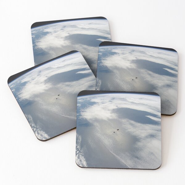 Item preview, STK204192S-Tiny satellites backdropped by a blue and white part of Earth. designed and sold by StocktrekImages.