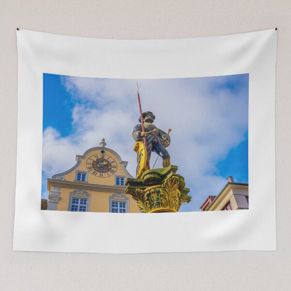 Item preview, Middle Ages City with Statue and a Clock on a Building designed and sold by Mats Silvan.