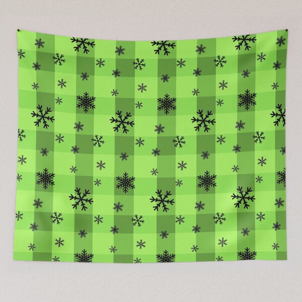 Item preview, Snowflakes on Green Check Plaid designed and sold by AStar17.