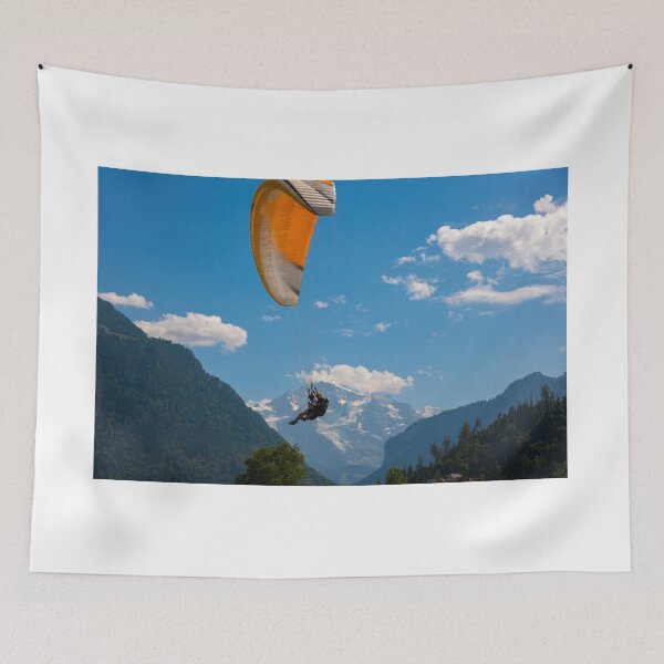 Item preview, Paraglider in front Of Snow Capped Jungfraujoch Mountain designed and sold by Mats Silvan.