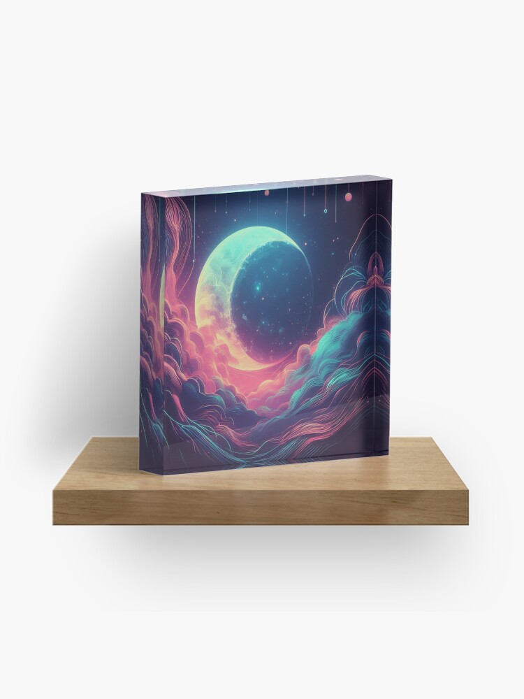 Thumbnail 1 of 5, Acrylic Block, Neon Art: The Moonlight Dream - www.mobiltoner.com designed and sold by cokemann.