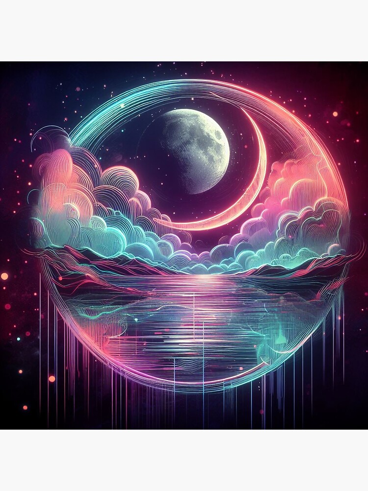 Thumbnail 3 of 3, Poster, Neon Art: The Moonlight Dream - www.mobiltoner.com designed and sold by cokemann.