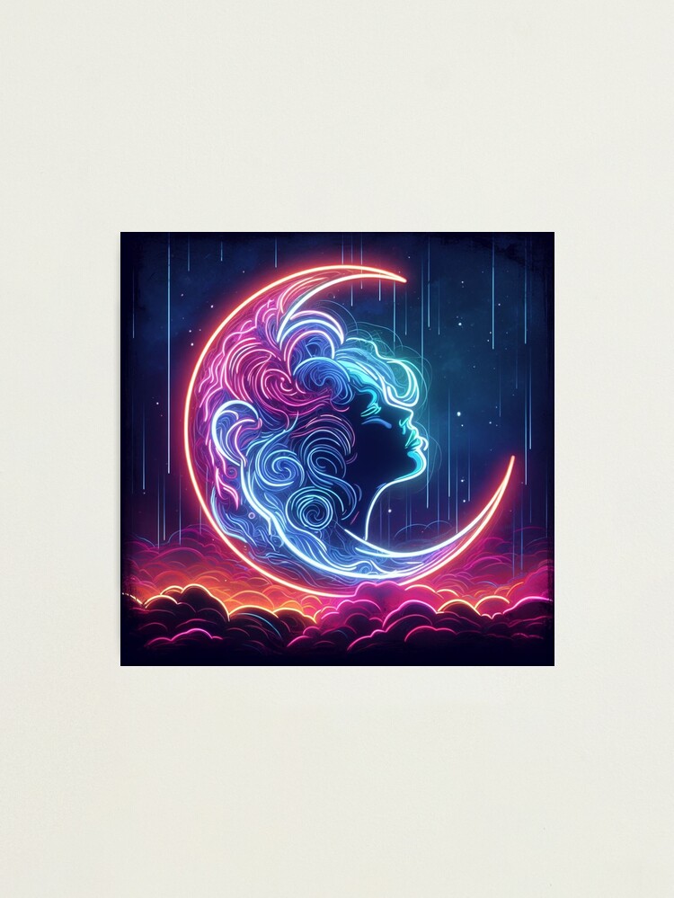 Thumbnail 2 of 3, Photographic Print, Neon Art: The Moonlight Dream - www.mobiltoner.com designed and sold by cokemann.