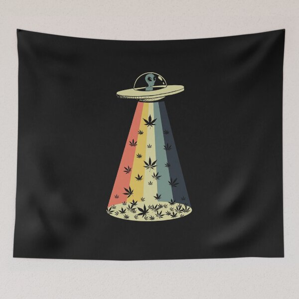 Item preview, Aliens and Weed. Alien abduction. Funny Alien. designed and sold by MamaNeeaDesigns.