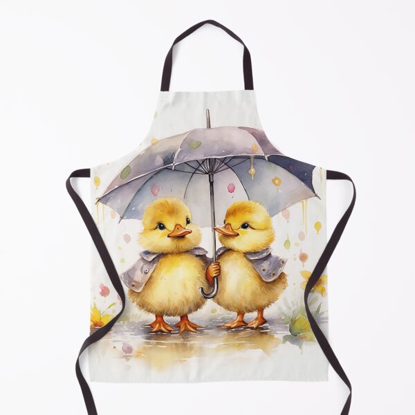 Item preview, Puddle Dance - Cheerful Ducklings with Colorful Umbrellas designed and sold by PaintbrushPlace.