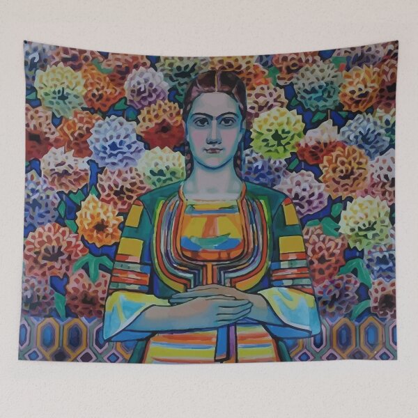 Item preview, Vladimir Dimitrov Maistora (the Master) Girl With Dahlias Digital Reproduction designed and sold by clon-dot-net.