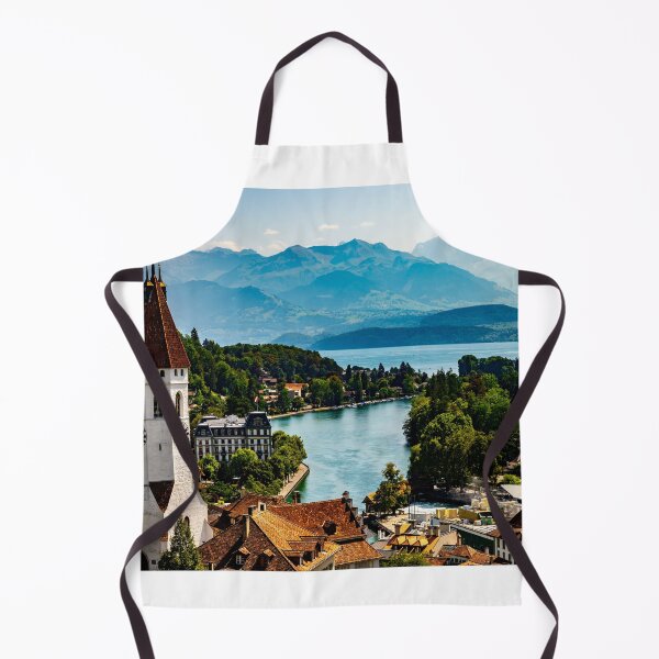 Item preview, Aerial View over City of Thun and Lake with Mountain designed and sold by Mats Silvan.