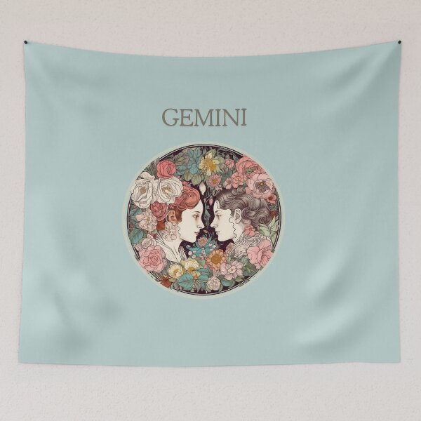 Item preview, Gemini Zodiac- Horescope/SunSign Theme  on khaki background designed and sold by CosmicNook1.