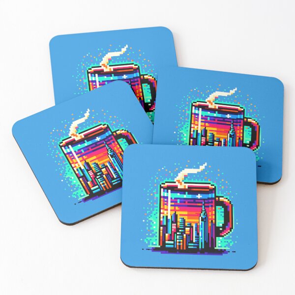 Item preview, Urban Brew: 8-Bit Pixel Coffee Mug with Cityscape designed and sold by PixelPunkster.