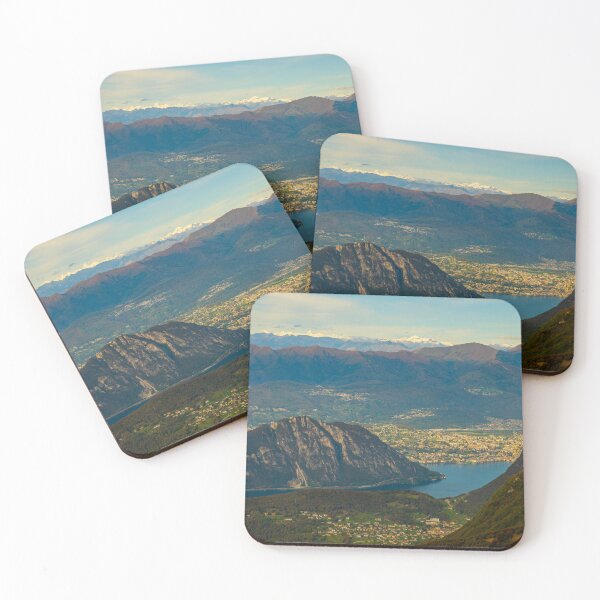 Item preview, Aerial View over Beautiful Mountainscape and Lake Lugano and City of Lugano designed and sold by Mats Silvan.