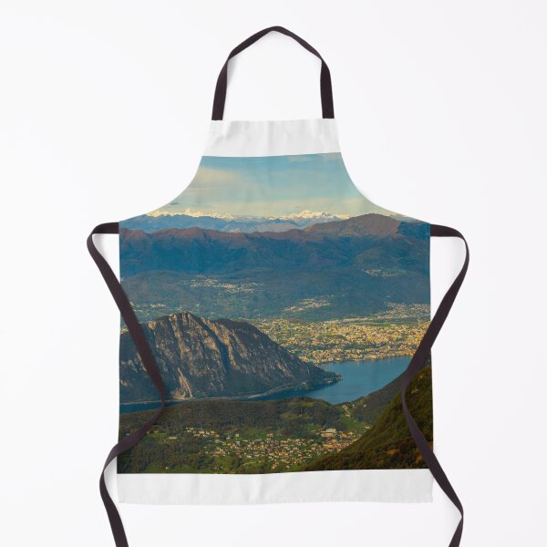 Item preview, Aerial View over Beautiful Mountainscape and Lake Lugano and City of Lugano designed and sold by Mats Silvan.