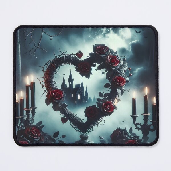 Item preview, Gothic Valentine's Day Heart-Shaped Wreath designed and sold by Mekone.