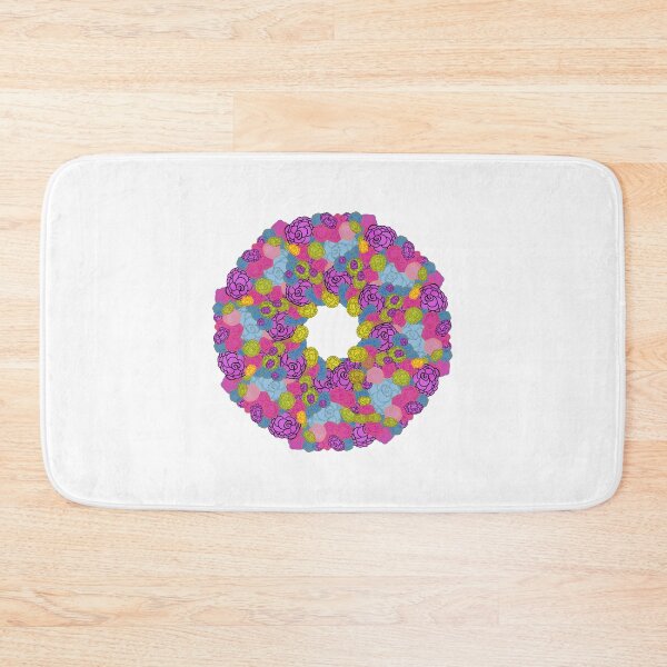 Item preview, Circular Hand-Drawn Roses Pattern - Pink, Blue, and Yellow Roses designed and sold by Victoria Rose.
