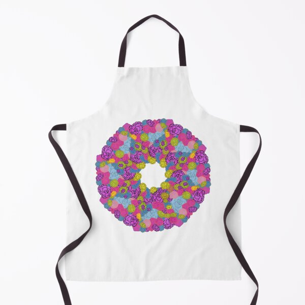 Item preview, Circular Hand-Drawn Roses Pattern - Pink, Blue, and Yellow Roses designed and sold by Victoria Rose.