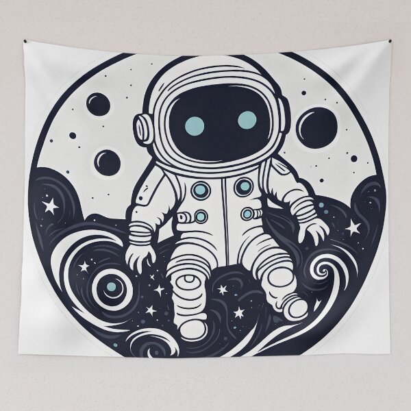 Item preview, Ghost Astronaut on the Moon | Spooky Space Exploration Art designed and sold by ArtInSync.