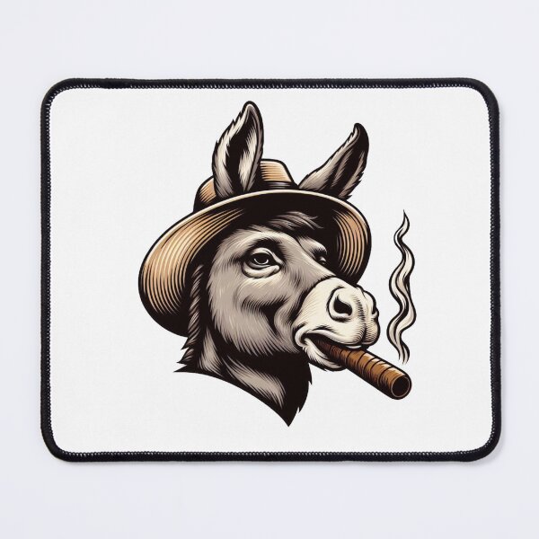 Item preview, smoking donkey farmer designed and sold by Animalia-.
