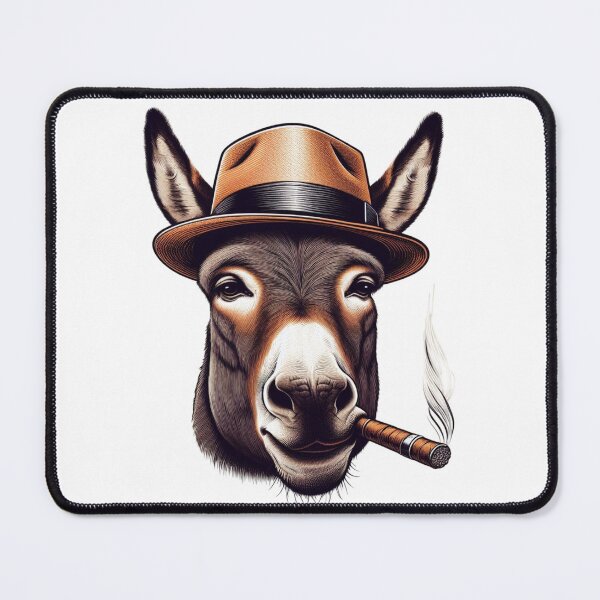 Item preview, smoking donkey farmer designed and sold by Animalia-.