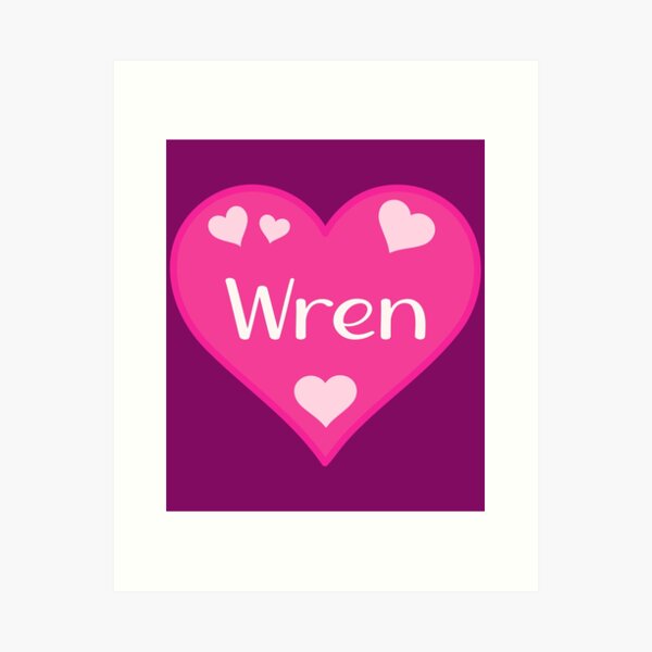 Item preview, Wren Name Pink Heart  designed and sold by Jeallan Designs.