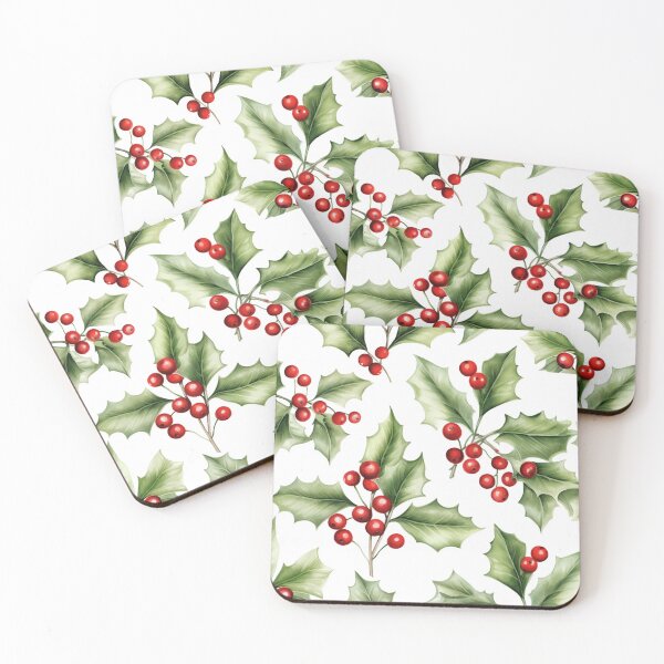 Item preview, Birth Month Flower December Holly Berry Leaves Pattern Christmas Gift designed and sold by OliveAndSnow.