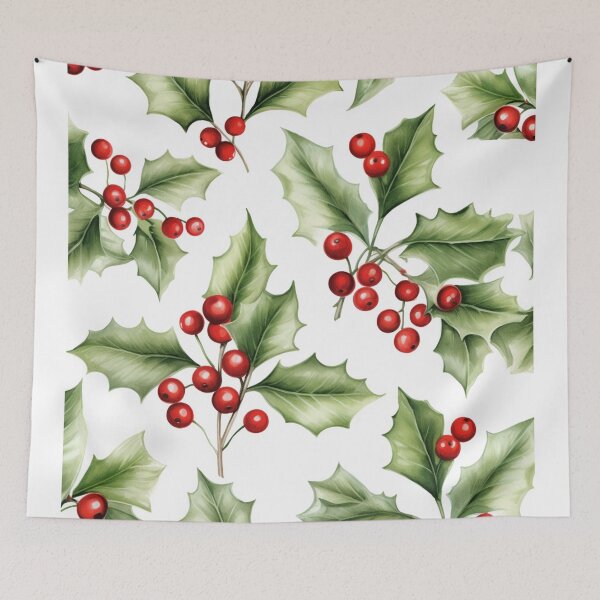 Item preview, Birth Month Flower December Holly Berry Leaves Pattern Christmas Gift designed and sold by OliveAndSnow.