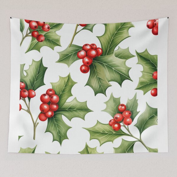Item preview, Birth Month Flower December Holly Berry Leaves Pattern Christmas Gift designed and sold by OliveAndSnow.