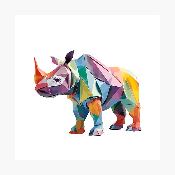 Artikelvorschau, Regenbogen-Nashorn-Origami entworfen und verkauft von sagybp.
