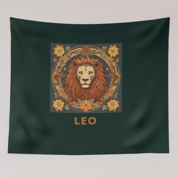 Item preview, Vintage and retro  Leo Zodiac - Horescope/SunSign Theme  on khaki background designed and sold by CosmicNook1.