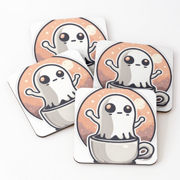 Item preview, Ghost Coffee in Moonlight | Spooky Lunar Brew Art designed and sold by ArtInSync.