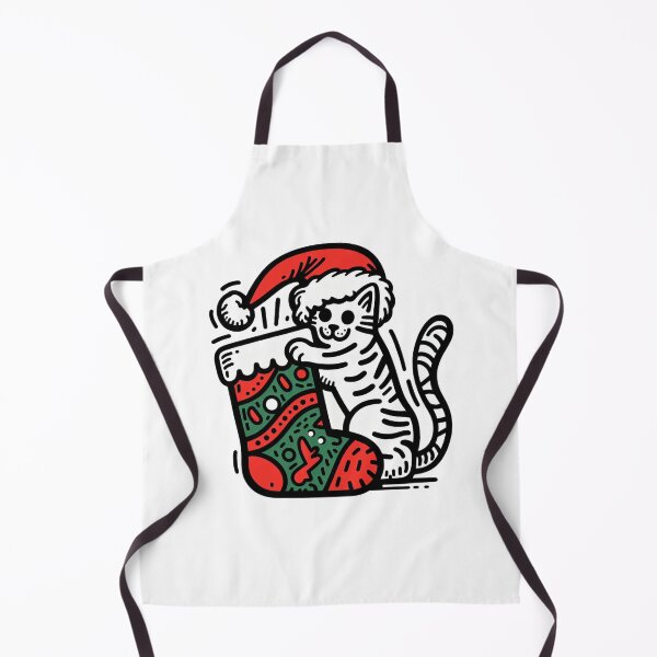 Item preview, Cat Christmas Stocking Playful Cat Waiting for Gifts designed and sold by sharon1210.