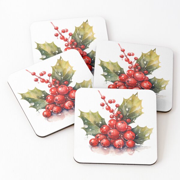 Item preview, Birth Month Flower December Holly Berry Leaves Pattern Christmas Gift designed and sold by OliveAndSnow.
