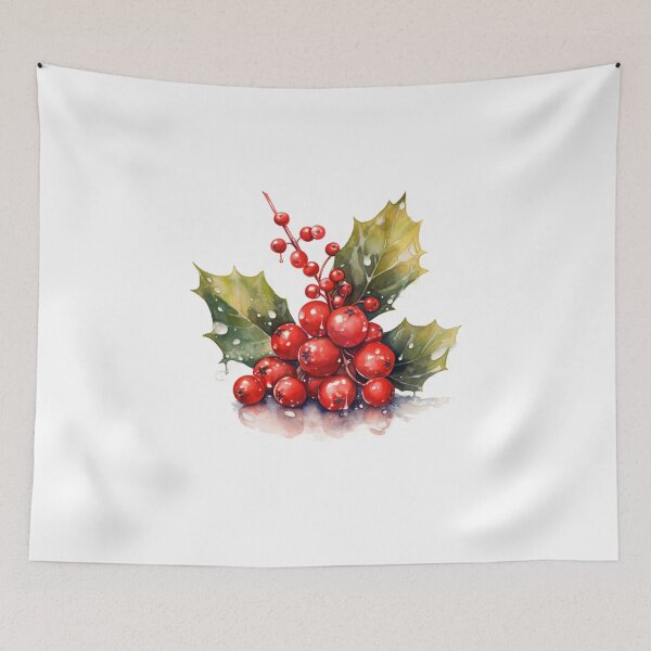 Item preview, Birth Month Flower December Holly Berry Leaves Pattern Christmas Gift designed and sold by OliveAndSnow.