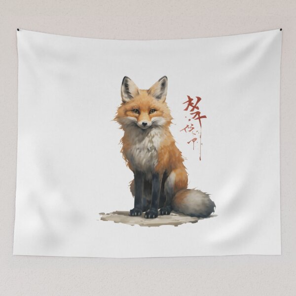 Item preview, Japanese Fox Kitsune designed and sold by Yana Grech.