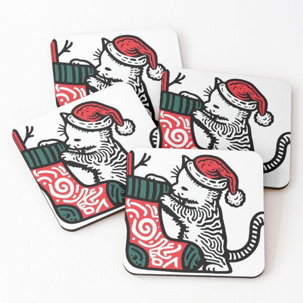 Item preview, Cat Christmas Stocking Playful Cat Waiting for Gifts designed and sold by sharon1210.