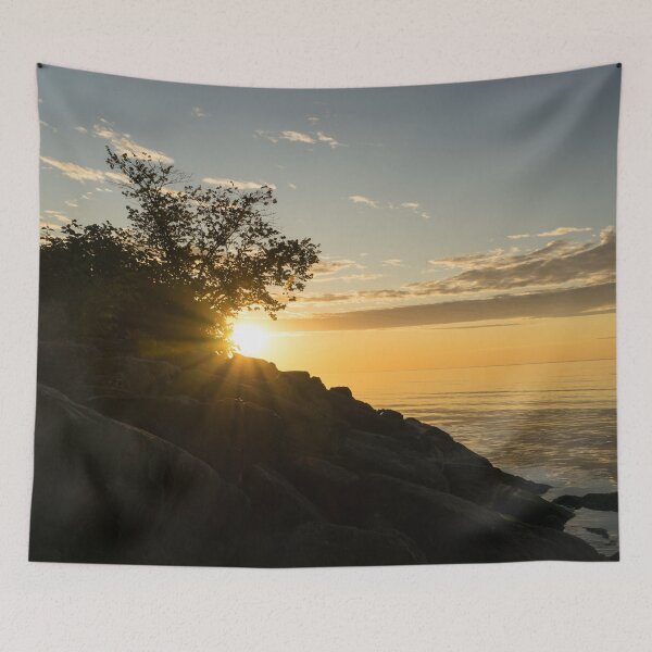Item preview, September Morning - Rough Riprap Rocks and Sunbeams designed and sold by Georgia Mizuleva.