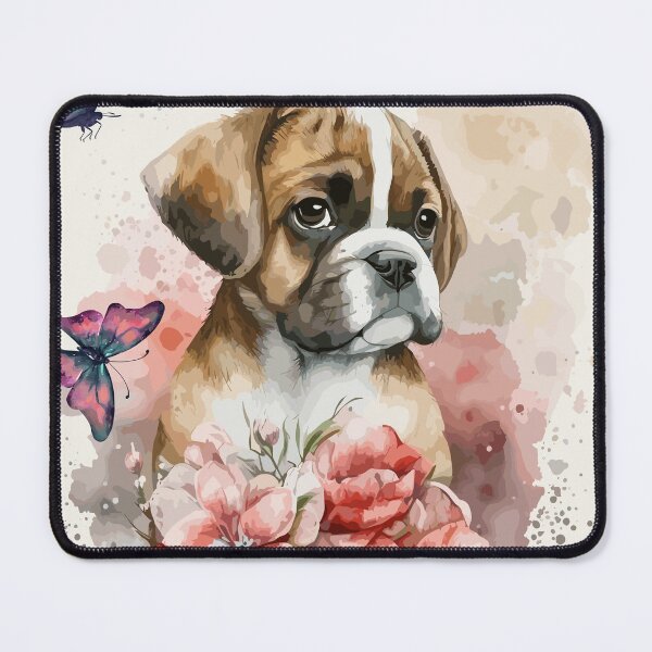Item preview, Boxer puppy in flowers, Boxer mom designed and sold by Lolly's Lane Shoppe.