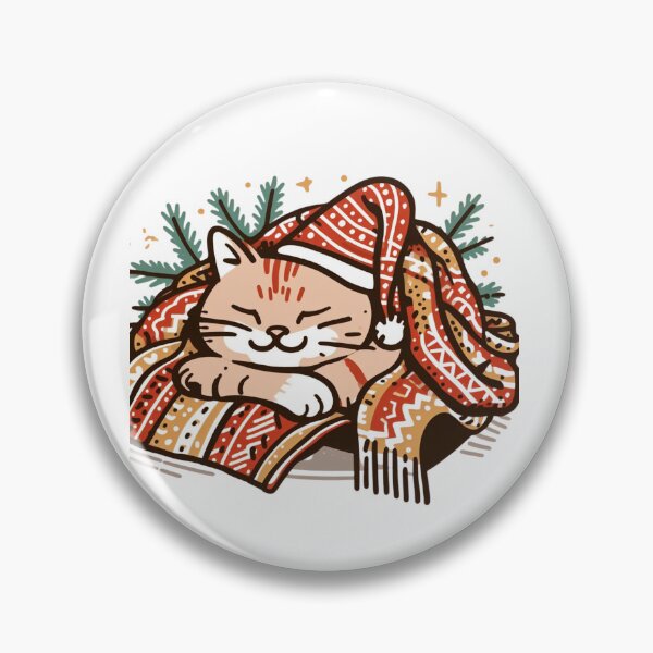 Item preview, Sleeping Cat with Christmas Scarf Waiting for Gifts designed and sold by sharon1210.