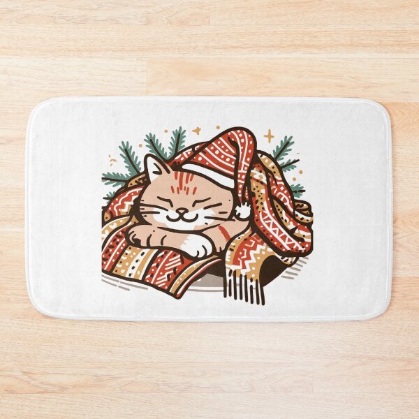 Item preview, Sleeping Cat with Christmas Scarf Waiting for Gifts designed and sold by sharon1210.