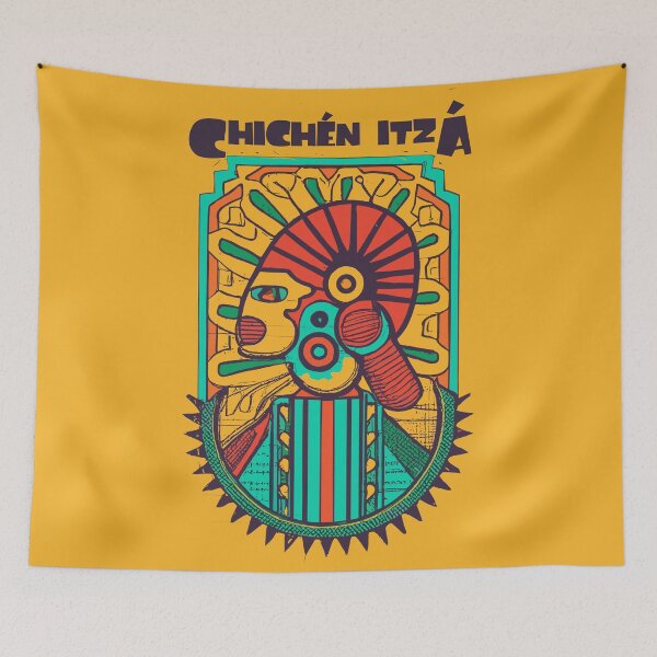 Artikelvorschau, Eine Vintage-Reisekunst von Chichén Itzá - Mexiko entworfen und verkauft von GoodOldVintage.