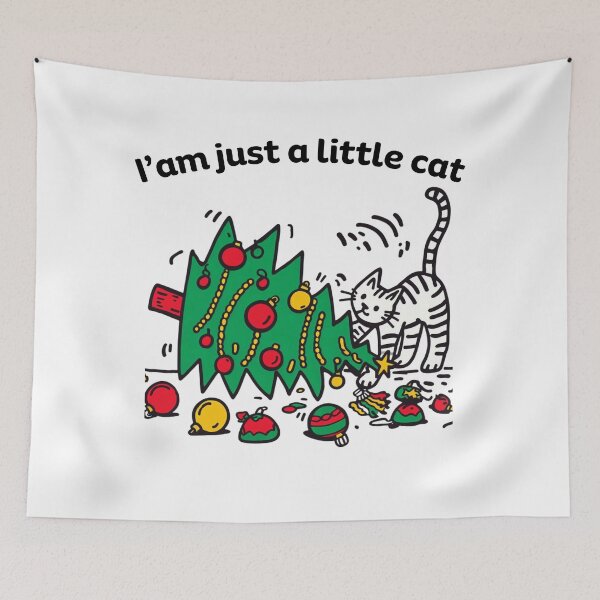 Item preview, Christmas Tree Playful Cat I am just a little cat designed and sold by sharon1210.