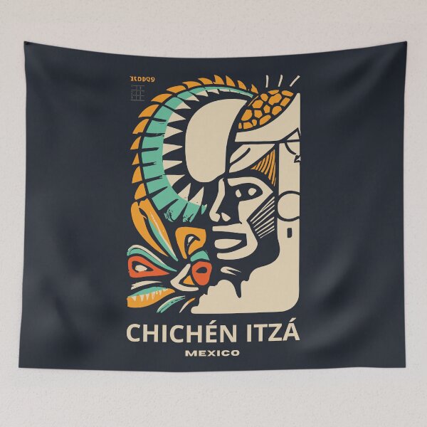 Artikelvorschau, Eine Vintage-Reisekunst von Chichén Itzá - Mexiko entworfen und verkauft von GoodOldVintage.