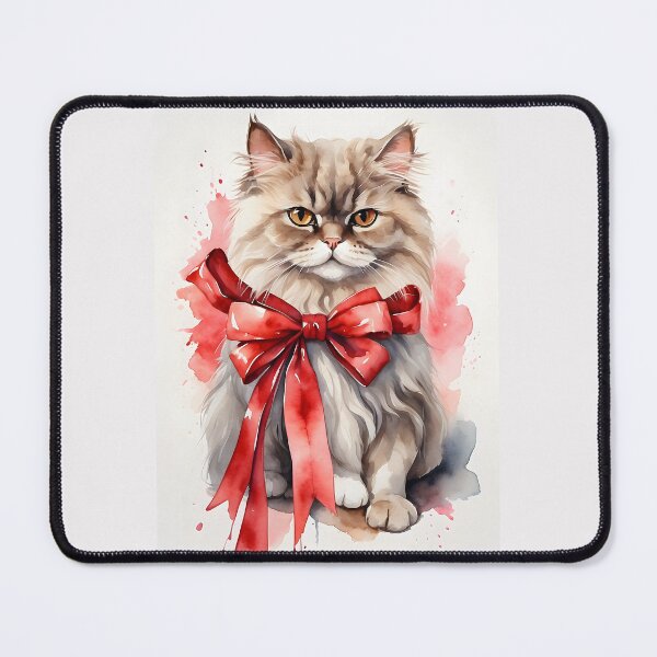 Item preview, persian cat red bow designed and sold by HOMETOWN86.