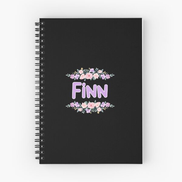 Item preview, Purple Flower Finn Name Label (Black) designed and sold by NormadWorld.