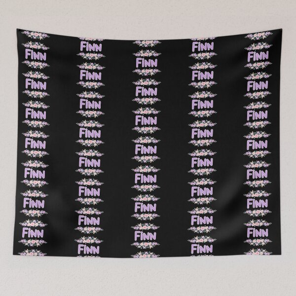 Item preview, Purple Flower Finn Name Label (Black) designed and sold by NormadWorld.
