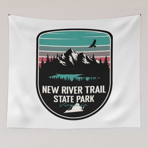 Item preview, New River Trail State Park Virginia - VA Retro Badge Forest and Wilderness  designed and sold by mountainfad.