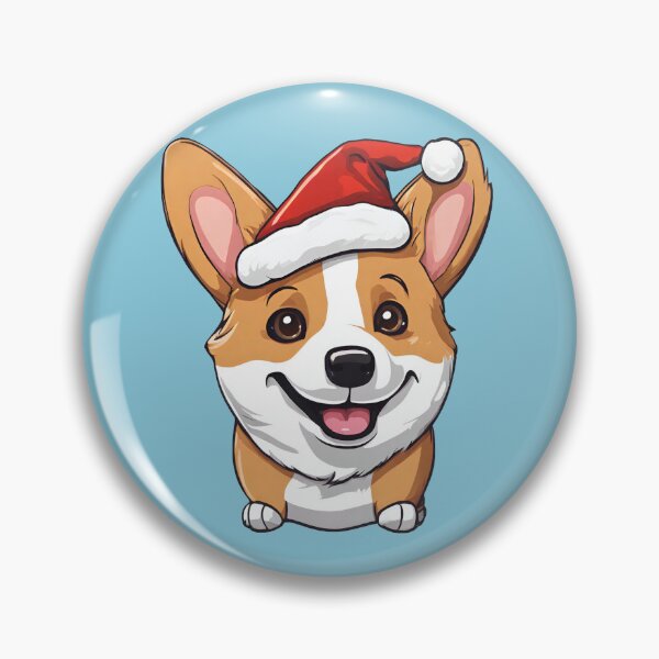 Item preview, Happy Cartoon Corgi with Christmas Hat designed and sold by jvdphotography.