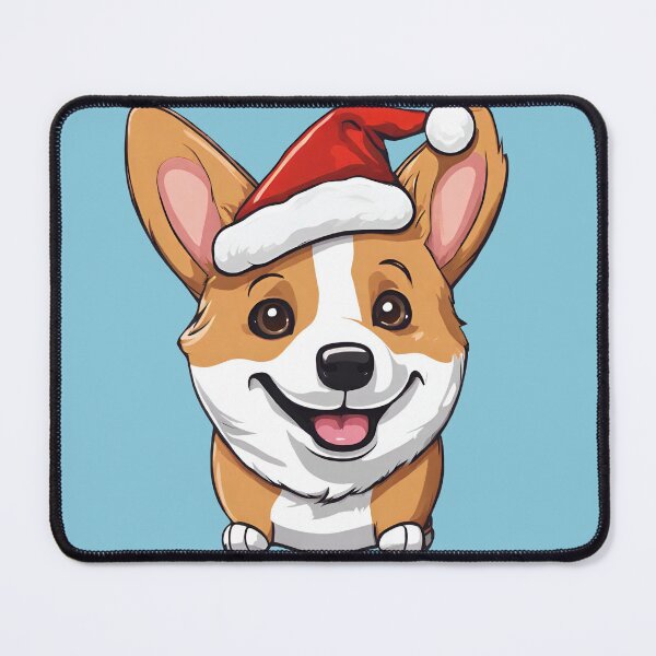 Item preview, Happy Cartoon Corgi with Christmas Hat designed and sold by jvdphotography.