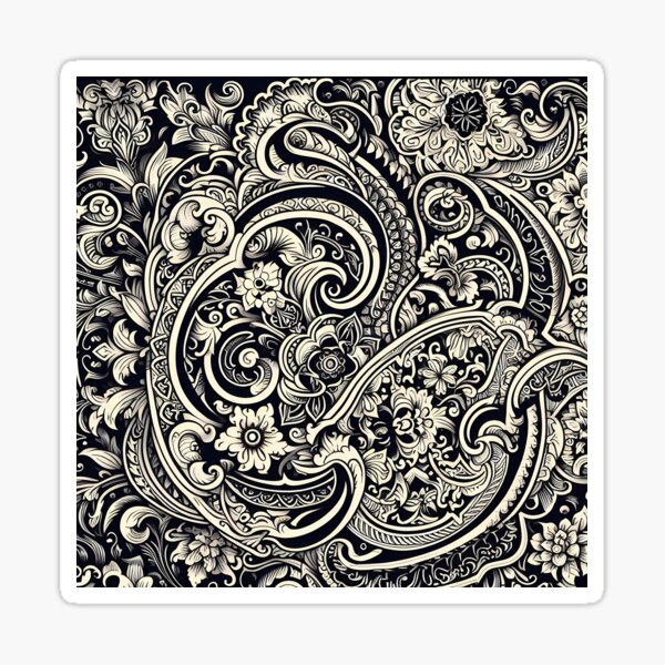 Item preview, Elegant Black and White Paisley Design - A Classic Pattern with a Modern Twist designed and sold by HeeShirt.