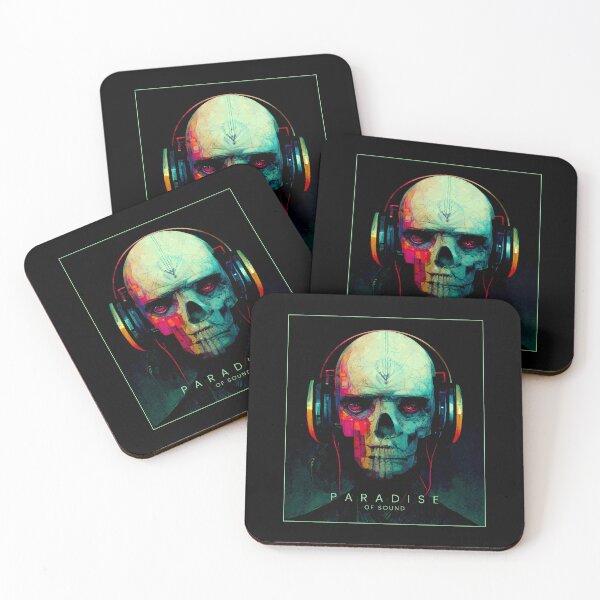 Item preview, Distorted techno skull listening to music designed and sold by RebelBrush.