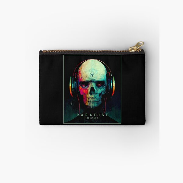 Item preview, Distorted techno skull listening to music designed and sold by RebelBrush.
